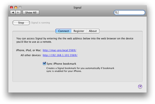 Signal Preference Pane